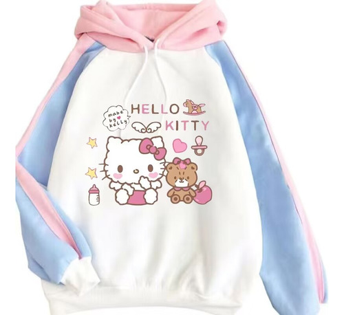 Sudadera Casual Con Estampado Digital Hello Kitty Cute Trend