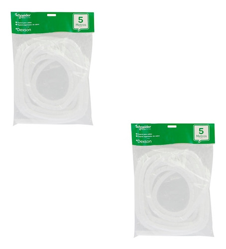 10 Metros De Espiral Agrupa Cables, 19mm (3/4) 2 Rollos 5m Color Blanco