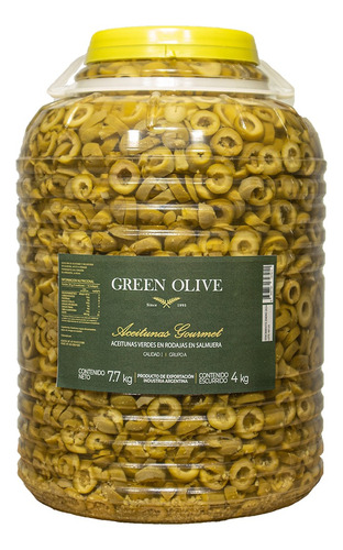 Aceitunas Verdes En Rodajas Green Olive X 4 Kg. Esc. Garrafa
