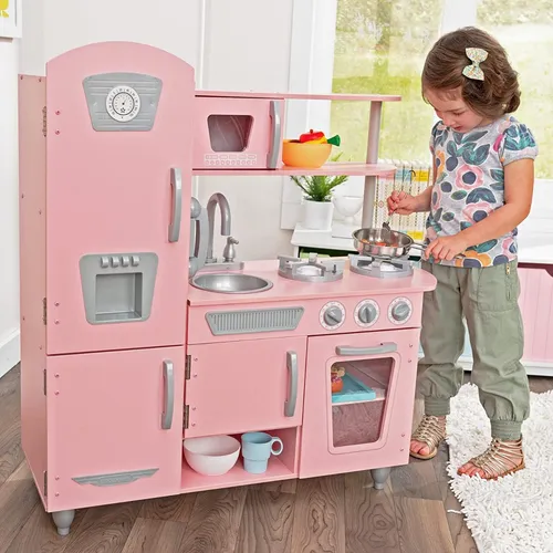 Cocinita Kidkraft De Juguete Cocina De Madera Para Niñas Color Rosa