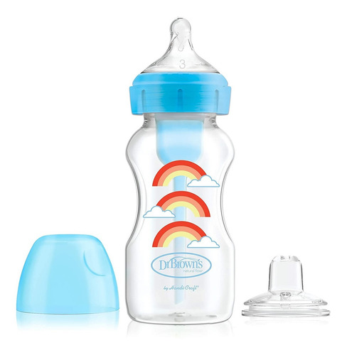 Imagem 3 de 3 de Kit Mamadeira E Bico Transição 2em1 Dr Browns Sippy 270ml 6m