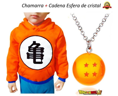 Goku Chamara Sudadera Y Collar Dragon Ball Super Z Niños
