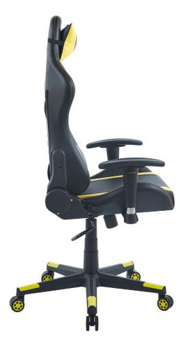 Silla Gamer Plicosa Negro Amarillo