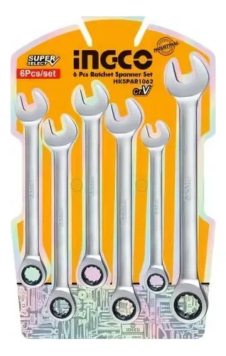 Juego De 6 Llaves Combinadas Con Criquet Ingco Hkspar1062