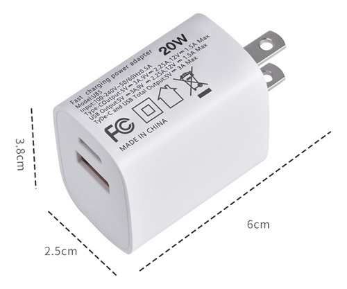 Adaptador De Carga C Quick C-charger 3.0 F-ast C De 20 W, 3