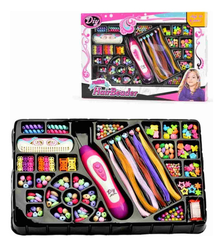 Set Kit Para Hacer Pulseras Y Peinados Trenzas Extens Niñas 