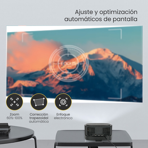 Proyector Portatil Smart Lumix 9000lm + Telón 80 Levo