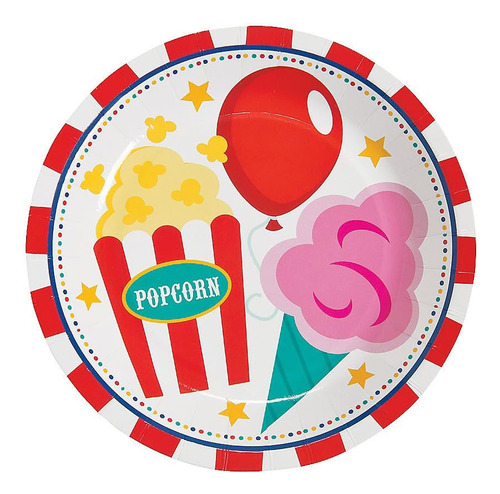 Fun Express - Platos De Postre De Carnaval Para Cumpleaños -