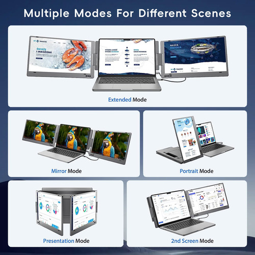 Extensor Monitor Doble Pantalla 14 Macbook+teclado Bluetooth