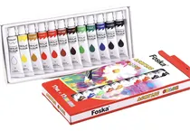 Comprar Set De Pinturas Acrílicas (12 Colores) Foska 12ml