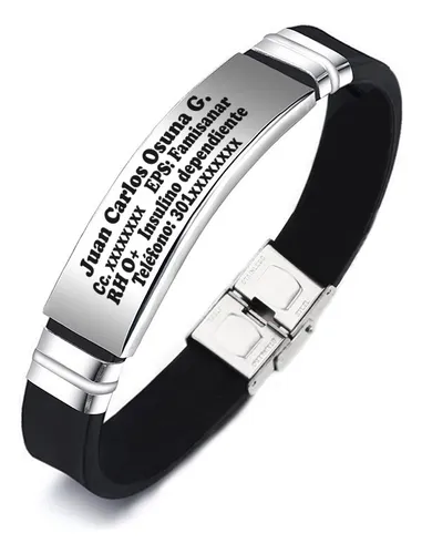 Pulsera/ Manilla De Identificación Personal Grabada 