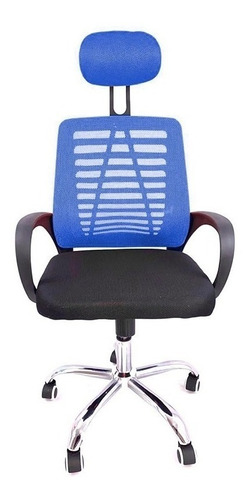 Silla de escritorio Moblihouse Gerencial Piramide ergonómica  azul con tapizado de mesh