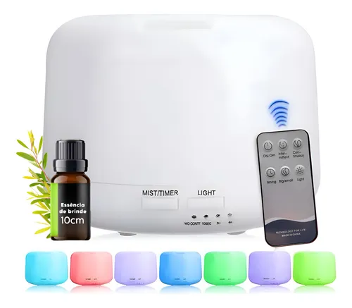 Difusor Aromatizador Umidificador De 300ml + Essência Brinde Bran...