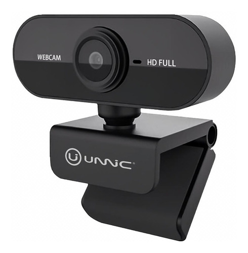Imagen 2 de 3 de Camara Web Unnic Camw01 Usb Pc Full Hd 1080p Plug & Play Microfono Negra 30fps