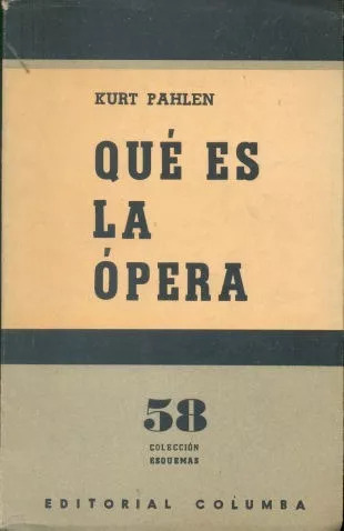 Kurt Pahlen: Qué Es La Ópera