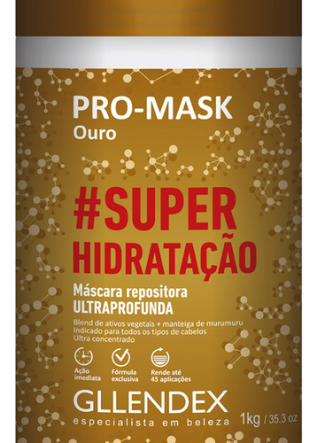 Gllendex Ouro Pro Super Hidratacion Coco Shampoo Mascara 3c