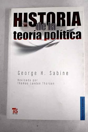Libro Historia De La Teoria Politica  De Sabine George H  Fc