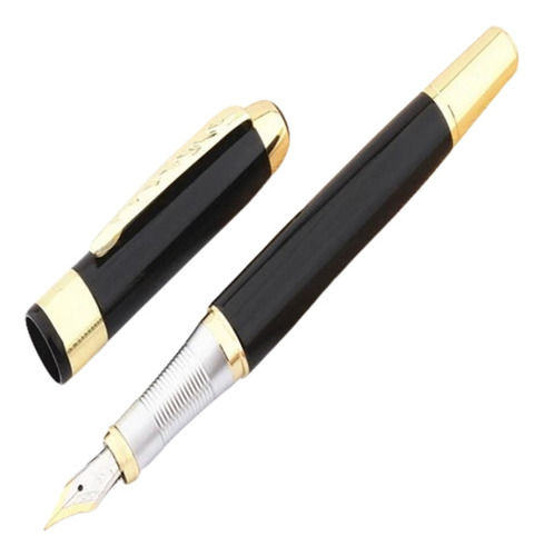 Pluma Fuente Bolígrafo Marca Jinhao 250  Negro Con Dorado 