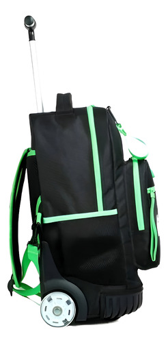 Mochila Escolar Aeropostale Con Ruedas Luminosas 47 X 34 X 21 Cm Color Negro Diseño De La Tela Liso