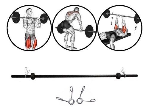 Barra Body Pump Musculação Treino Academia + Presilhas