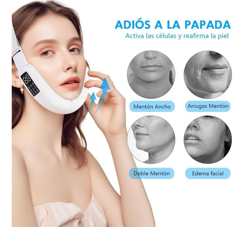 Masajeador Facial Microcorriente Diseño Elegante Intensidad Blanco