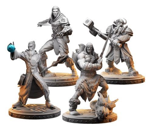 Kit 5 Miniaturas Dungeons And Dragons Para Juegos De Rol