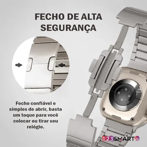 123Smart — Pulseira De Aço Titanium Premium Escama Compatível Com