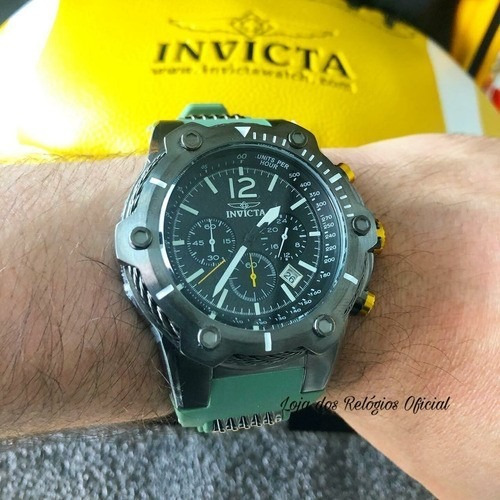 Relógio Invicta Bolt Men 25471 Original Preto Com Verde