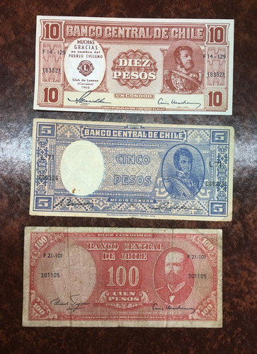 3 Billetes De Chile, Bl107