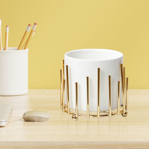 Soporte Para Brochas De Maquillaje, Recipiente Para Dorado S