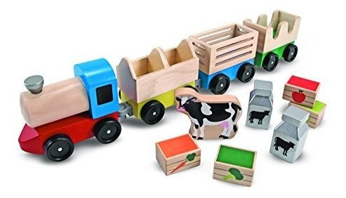 Juego De Trenes De Madera De La Granja Melissa Y Doug: Jugue