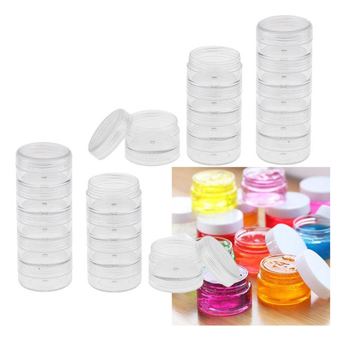 4x Caja De Cristal For Joyería Pequeña Pastilla Tapón De