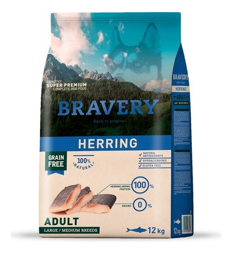 Bravery Herring Perro  Adult Large/medium Breeds 12kg
