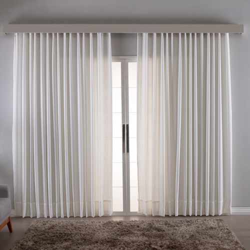Cortina Linho Gaze C/ Microfibra 4.00x2.80 Trilho Suíço Max