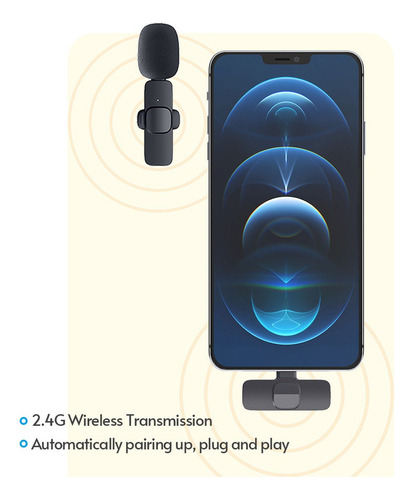 Mini Micrófono Lavalier Inalámbrico Con Clip Omnidireccional
