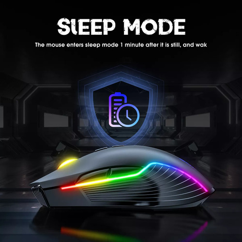 Mouse Gamer Inalambrico Onikuma 7 Botones 3600dpi Rgb Recarg