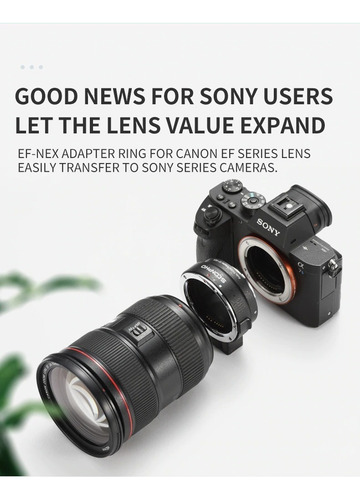 Imagem 5 de 10 de Adaptador Canon P/ Sony Alpha Igual Metabones Full Frame Nex