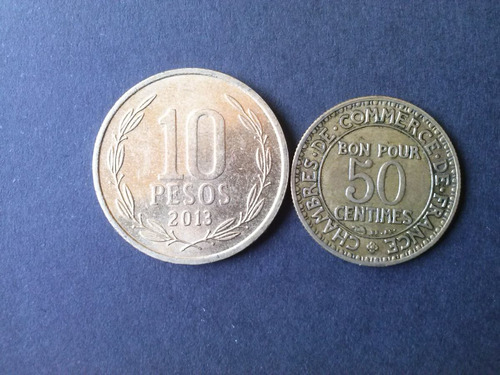 Moneda Francia 50 Centimes 1922 Bronce (c16)