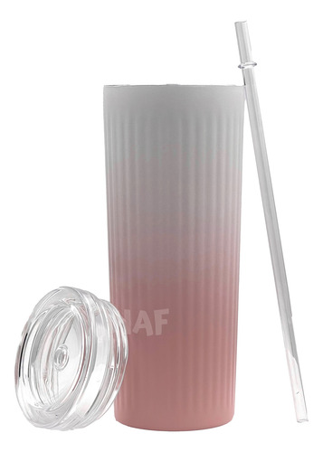 Vaso Termico Acero Inoxidable 600ml Tapa Popote Doble Capa
