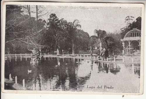 Antigua Postal Fotografia Lago Del Prado Montevideo Uruguay