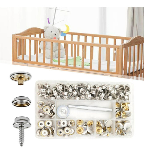 Kit De Broches De Lona De Acero Inoxidable, 152 Uds., Botón