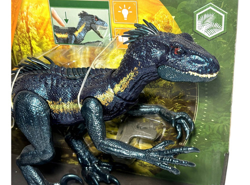 Boneco Dinossauro Articulado Dino Indoraptor Com Luz E Som Jurassic World Rastreio E Ataque Mattel