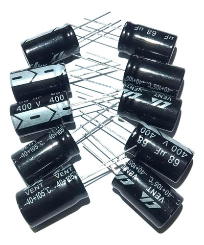 Kit De Capacitores Eletrolíticos De 10 Peças Radial 68uf