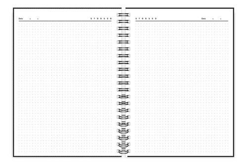 Caderno Universitário Capa Dura Pontilhado 1x1 - 80 Folhas Cor Preto