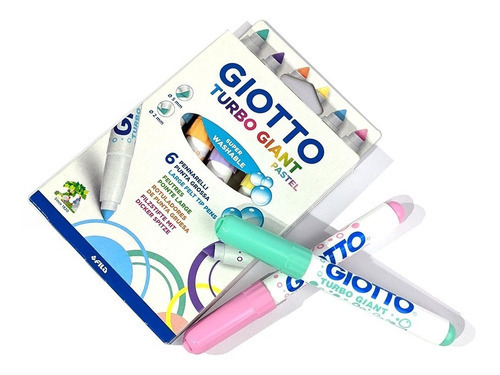 Imagen 3 de 4 de Marcador Punta Conica Giotto Turbo Giant Pastel - 6 Colores