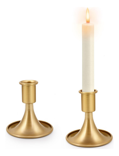 Portavela Conico Dorado Para Candelabros: Laton Vintage Mesa