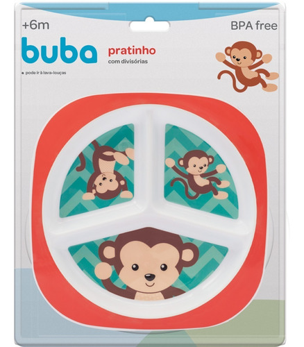 Imagem 6 de 8 de Kit Alimentação Buba Prato Bebê C/ Divisória Talher Silicone