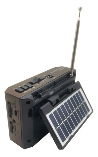 Radio Solar Recargable Portátil Am/fm Bluethoot Usb Batería