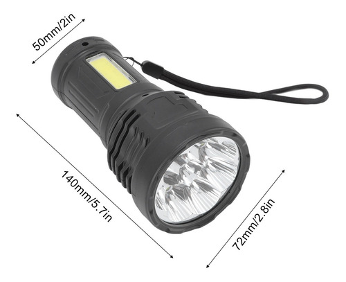 Potente Linterna Led De Antorcha Multifuncional Negra Portát