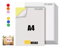 Comprar Svuanny 100 Hojas Espesar Papel Mate Papel Adhesivo Para Etiquetas Y Papel Adhesivo Carta Hojas Adhesivas Papel Adhesivo Para Imprimir Color Blanco Tamaño A4 29,7*21 Cm